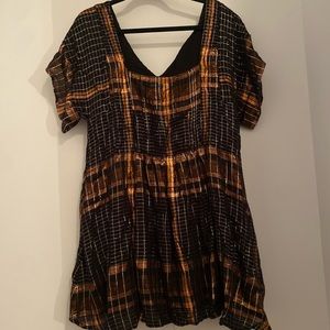 Black orange and silver dress